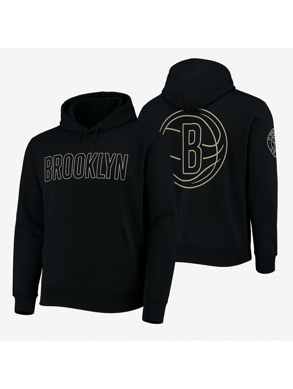 Brooklyn Nets Pro Standard Hoodie Large Black Gold Official NBA Licensed